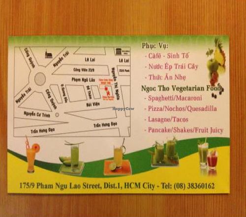 Business card - back (with map) at Ngoc Tho in Ho Chi Minh City