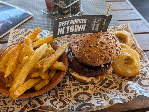 Vegan burger at Bossa Good Times Bar in Paarl