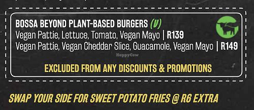 beyond burgers at Bossa Good Times Bar in Paarl