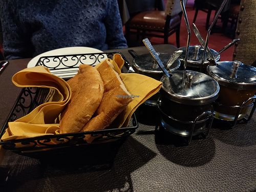 Bread and dips at Aracosia McLean in Mclean