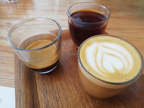 Coffee flight at Last Light Coffee in Blackpool