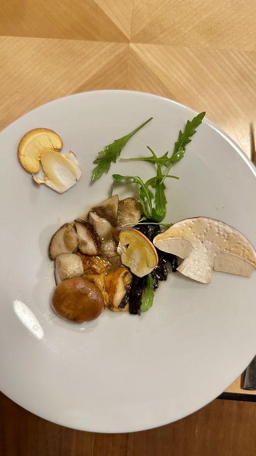 Mushrooms in creamy juicey  at Racines Bruno Cirino in Nice