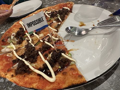 Impossible BBQ meat & leek burger (option to make it vegan with vegan cheese)   at PizzaExpress - Orchard in Central Singapore