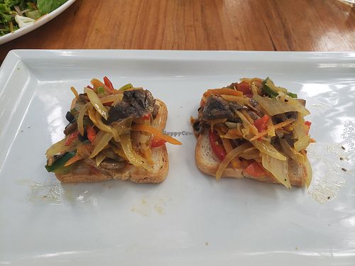 Mushroom and Veg Bruscetta at Cafe Europa in Liberia