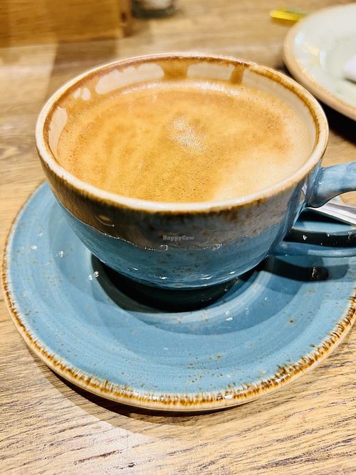 Oat milk flat white coffee   at ABZ - The Distilling House in Aberdeen