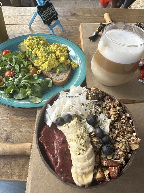 Tofu scramble was one of the best I’ve ever had and a delicious oat milk latte with Oatly barista   at Love by Noya in Estepona