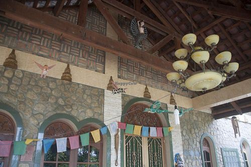 The decorations. at Buddha Cafe in Samosir