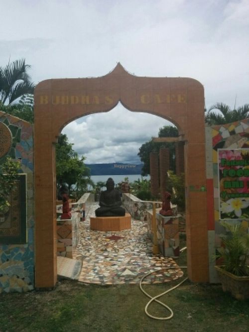 great patio at Buddha Cafe in Samosir