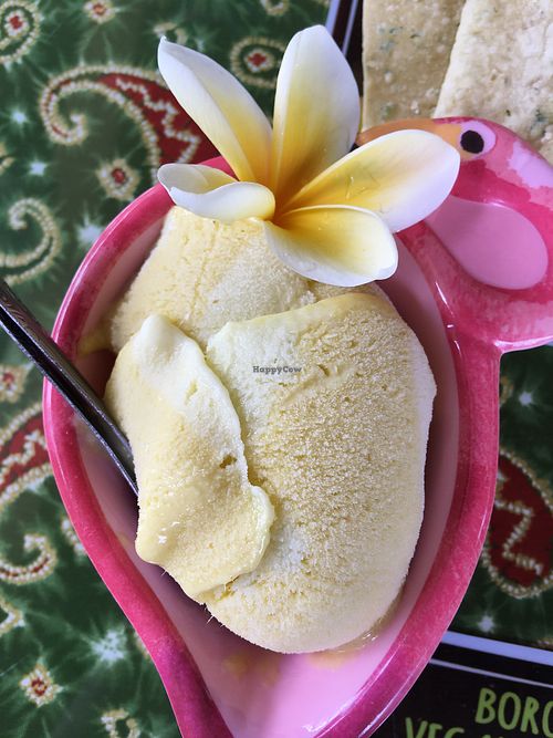 Durian Ice cream at Buddha Cafe in Samosir