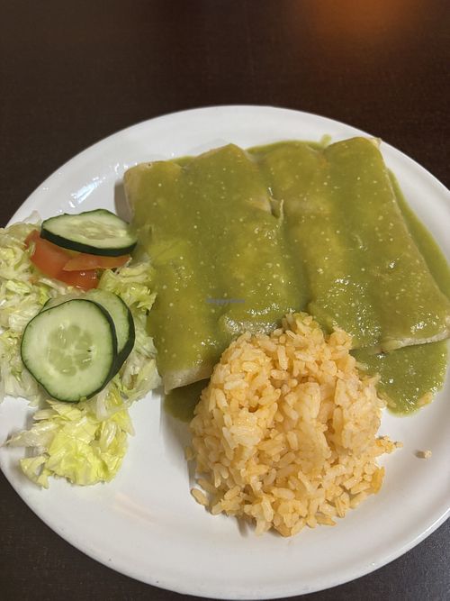 Enchiladas verdes - green enchiladas  at Vegetariano Dalia's Restaurante in Guadalajara