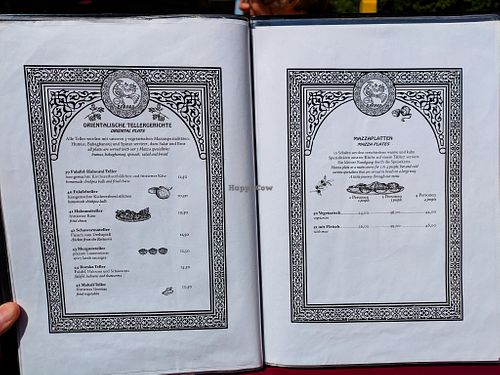 Menu page at Baraka at Baraka in Berlin