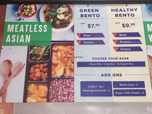 Menu - Meatless Asia bento at O Green in Central Singapore