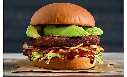 “the Vegan” lifestyle burger from their menu at MOOYAH in Larchmont