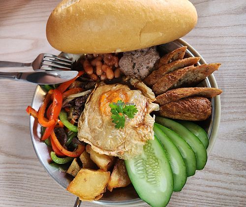 Bánh mì chảo!!! at Kiez - Vegan Butcher Cafe & Bistro in Hanoi