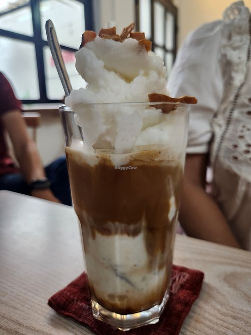 Coconut coffee at Kiez - Vegan Butcher Cafe & Bistro in Hanoi