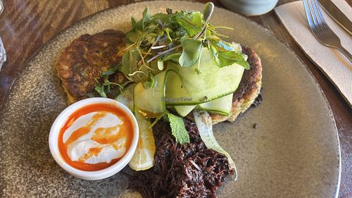 Zucchini hotcakes  at Monk Bodhi Dharma in Balaclava