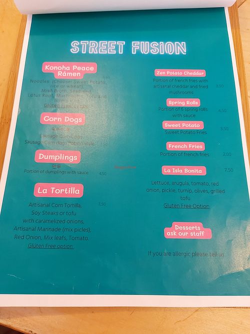 Further menu at Zen Wonderland in Sintra