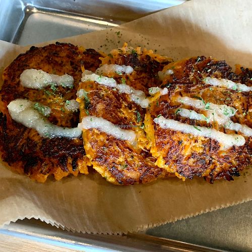 Carrot Latkes  at Zaftig Brew Pub in Columbus