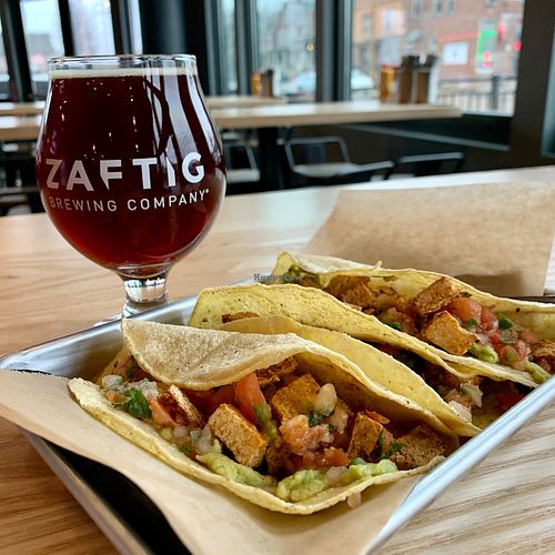 Tofu Tacos at Zaftig Brew Pub in Columbus