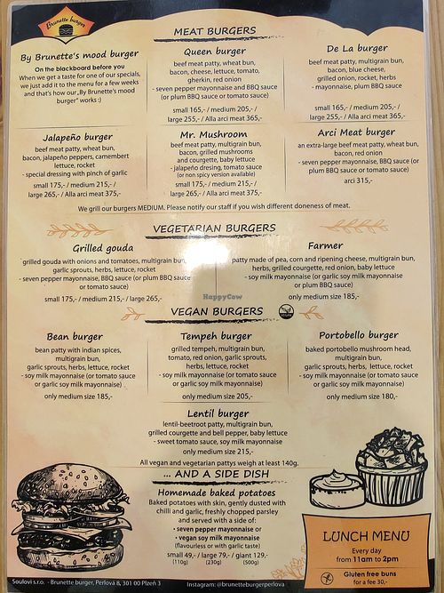 Menu 06/2024 at Brunette Burger in Plzen