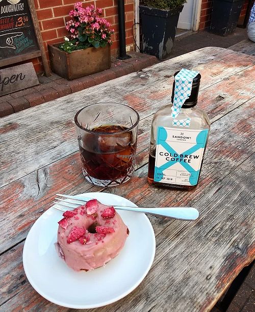 Strawberry Vegan Doughnuts baby!  at Steam Yard in Sheffield