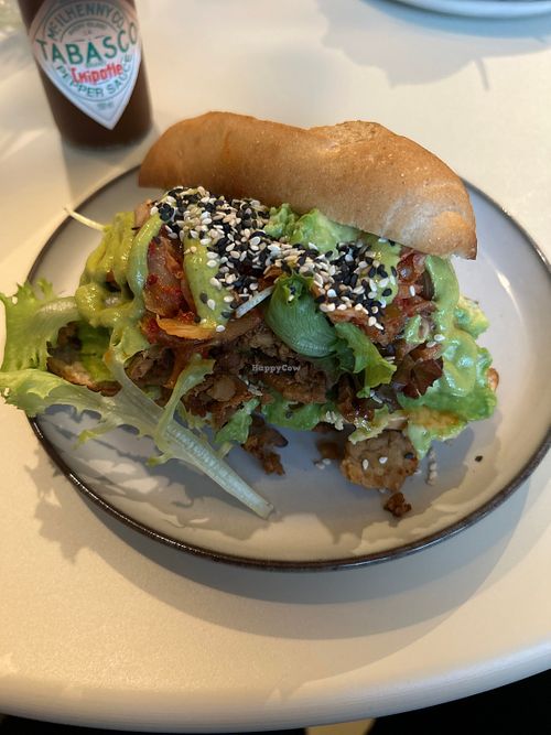 Tempeh sandwich with gluten free bread   at Jungle Café & Catering in Eindhoven