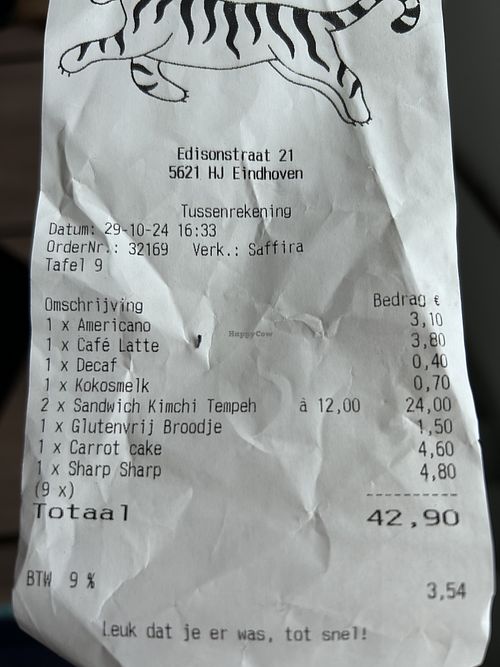 Pricey for coffee and light snack  at Jungle Café & Catering in Eindhoven