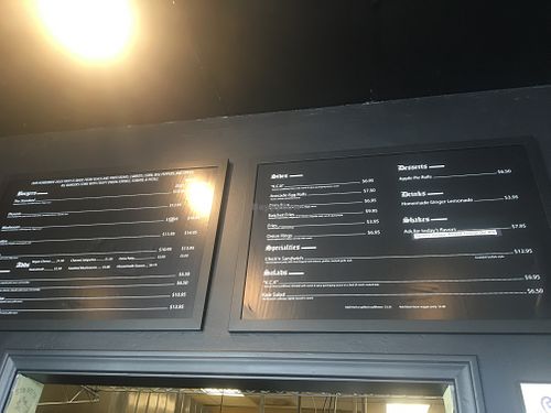 Menu board and they also have paper menus on the counter. at Ziggy's in San Luis Obispo