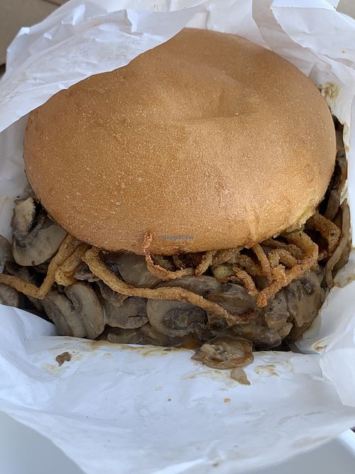Mushroom burger  at Ziggy's in San Luis Obispo