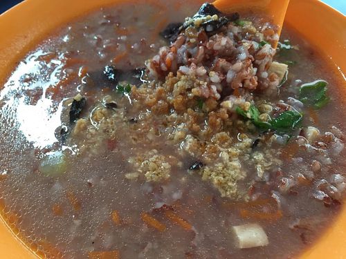 Brown rice porridge at Divine Vegetarian Family 添欣素食園 in Northeast Singapore