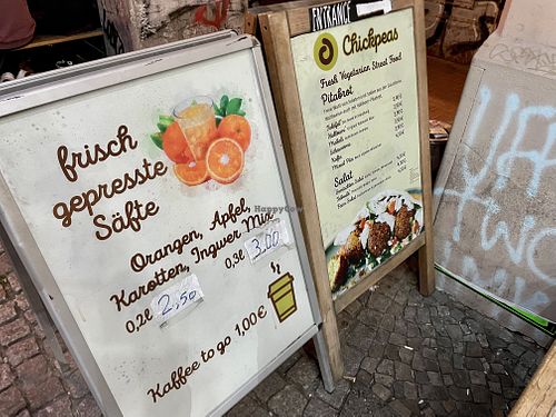 signs at Chickpeas in Berlin