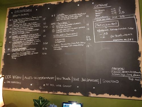 Daily menu on the wall at Bärenstark in Cologne