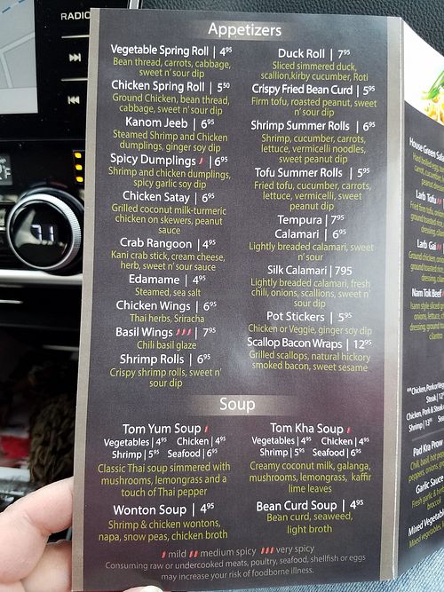 Several plant-based appetizers and soups at Silk Thai in Hagerstown