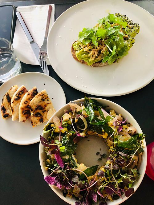 Cauliflower upma and avocado toast  at Morning Glory in Canberra