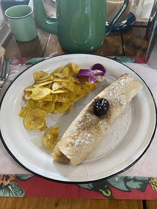 Veganana - Crepe with peanut butter, bananas, toasted almonds. at Bulegreen in Oakland Park
