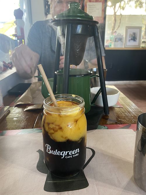 Mango iced coffee at Bulegreen in Oakland Park