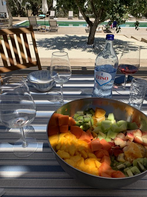 Fresh and as local as possible fruit salad at Vegans by the Sea - Country Houses in Santiago Do Cacem