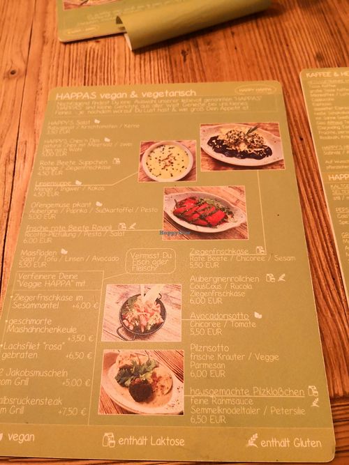 Speisekarte at Happy Happa in Dresden