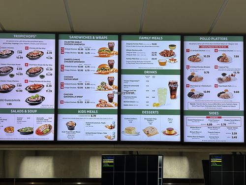 Menu full of pollo   at Pollo Tropical in Plantation