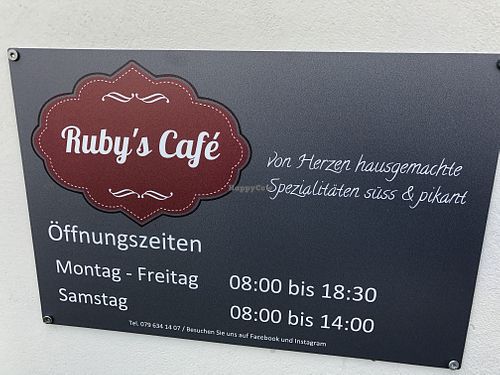 Monday’s closed  at Ruby‘s Cafe in Othmarsingen