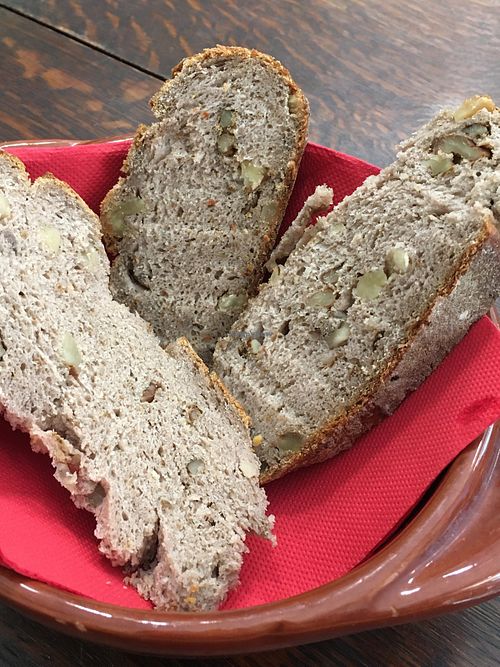 Homemade walnut bread  at Caffè dell'Erboristeria Mességué in Turin