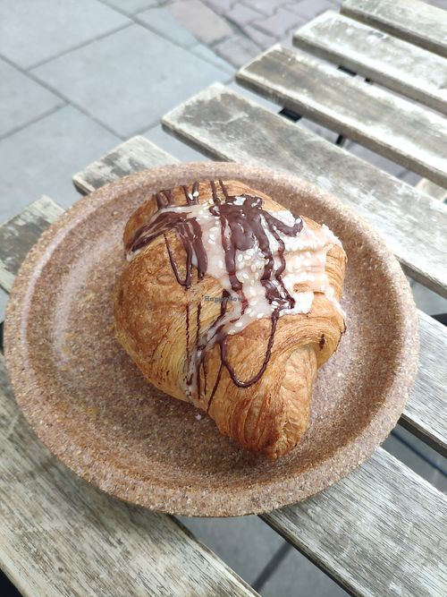 Croissant with chocolate at Szklarnia in Krakow