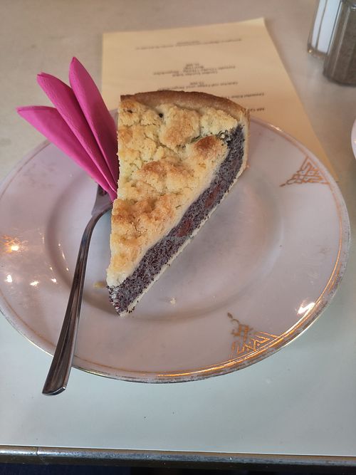 Poppyseed cherry pie at Cafe Jasmin in Munich