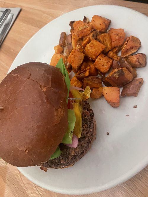 Vegan burgerr  at True Food Kitchen in Las Vegas