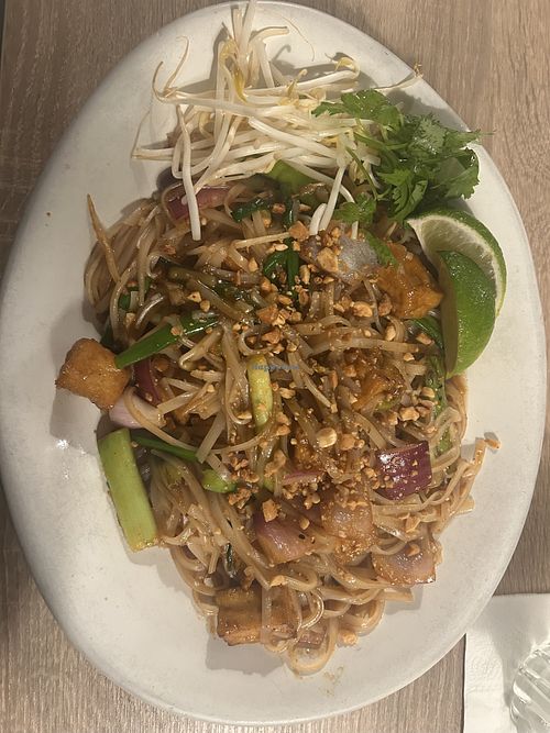 Pad Thai vegan with tofu  at BKK Thai Kitchen + Bar in Corpus Christi
