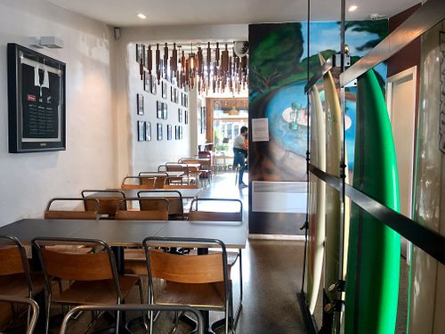 inside dining area at Fire and Slice in Christchurch