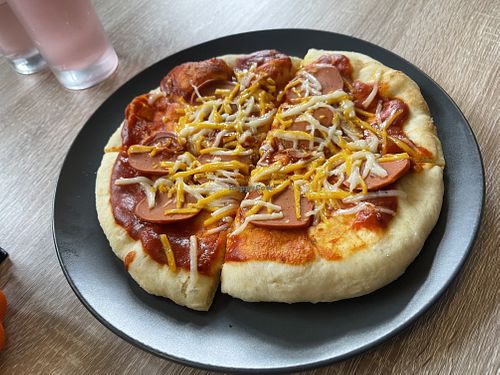 Pizza special on naan   at JJ's Plant Based Eats in Sydney