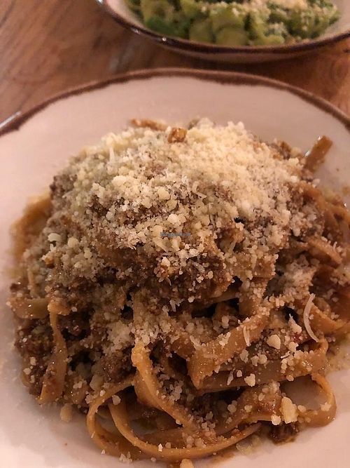 Tagliatelle spicy bolognese at Peachy Goat in South East London