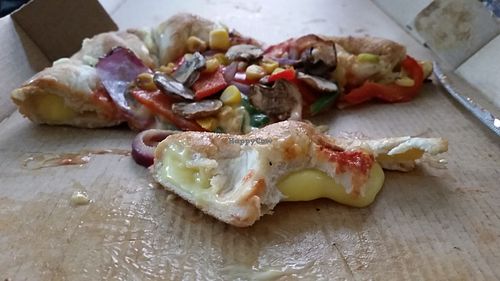 Look at that cheese from  from the crust. at Pizza Hut - Cardiff Bay Retail Park in Cardiff