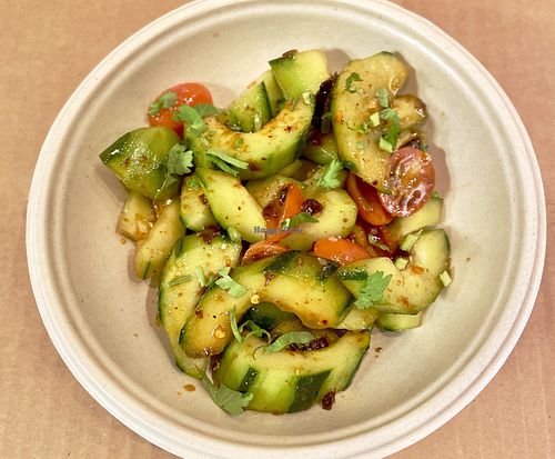 Smash Cucumber Salad [VG] at The Dumpling Shop in New York City